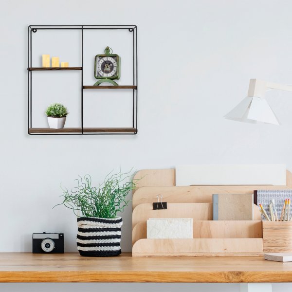 Syrin vegghylle - Sort/natur Syrin vegghylle - Sort/natur