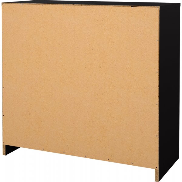 Svart kommode med 3 skuffer, 72,5 cm bred