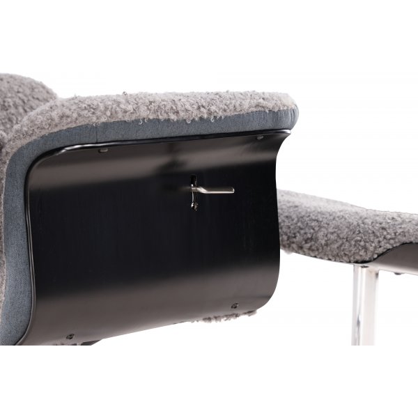 Lenestol med fotskammel - Grå - Hagön Lenestol med fotskammel - Grå - Hagön