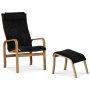 Frank lenestol i saueskinn scandinavian dark grey - Oljet eik