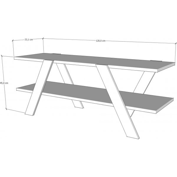 April mediebenk - Hvit April mediebenk - Hvit