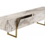 Serenity mediabenk - Hvit marmor/gull