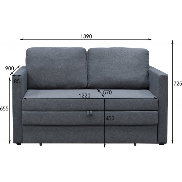 Mind Sovesofa (senget foran) - Antrasitt Mind Sovesofa (senget foran) - Antrasitt