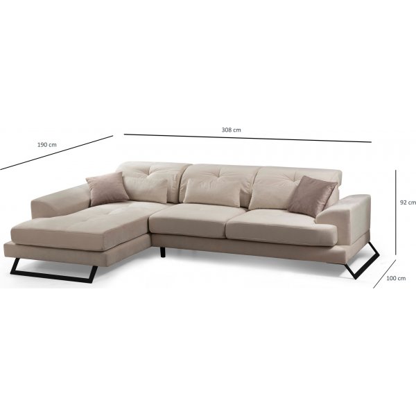 Frido divansofa - Stone beige