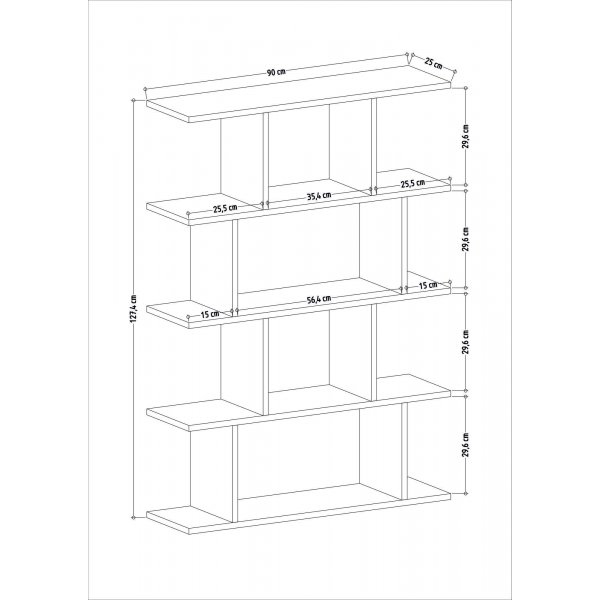 Harmon bokhylle - Hvit/antrasitt Harmon bokhylle - Hvit/antrasitt