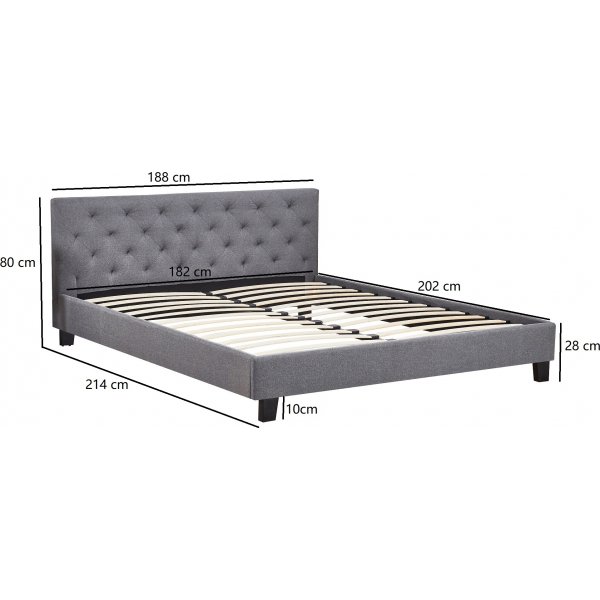 Tingsryd dobbeltseng 180 x 200 cm - Grå Tingsryd dobbeltseng 180 x 200 cm - Grå