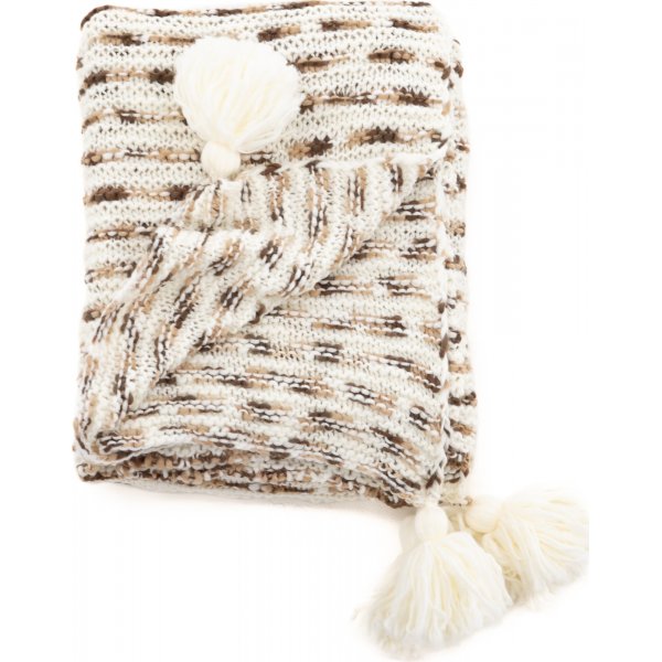 Mickel pledd, 130x170 cm - Brun/hvit Mickel pledd, 130x170 cm - Brun/hvit