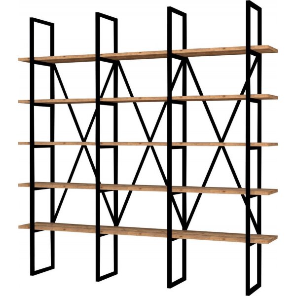 Bayer bokhylle - Svart/furu