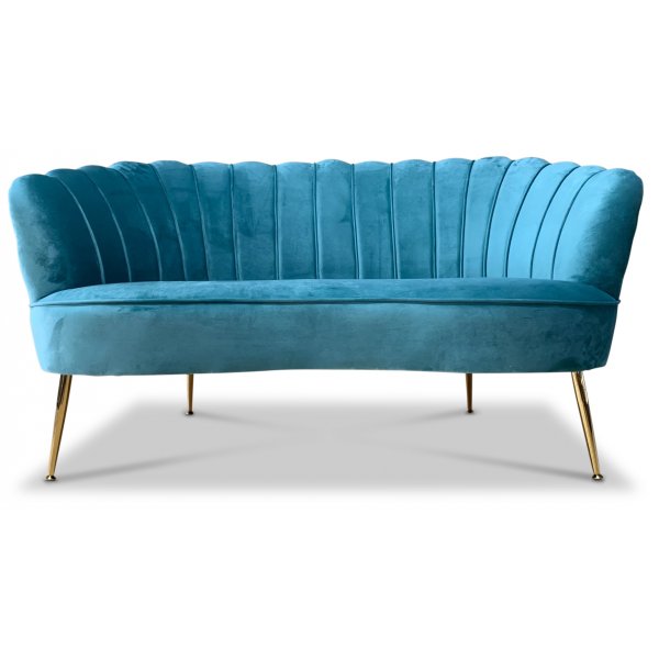 Snckan 2-seter sofa - Turkis flyel / Messing