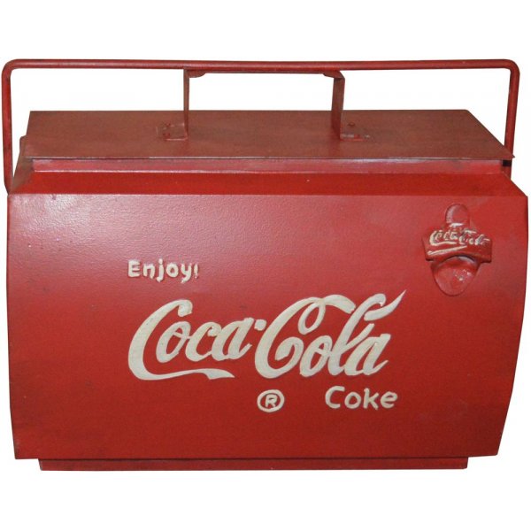 Coca Cola vintage oppbevaringsboks med hndtak - Metall