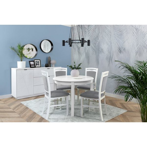 Roland spisebord 95-195 x 95 cm - Hvit