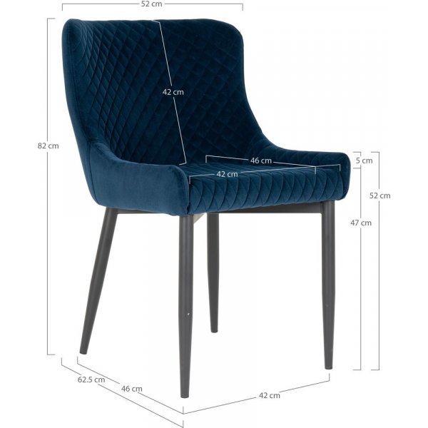 Boston spisestol - mørk blå / svart Boston spisestol - mørk blå / svart