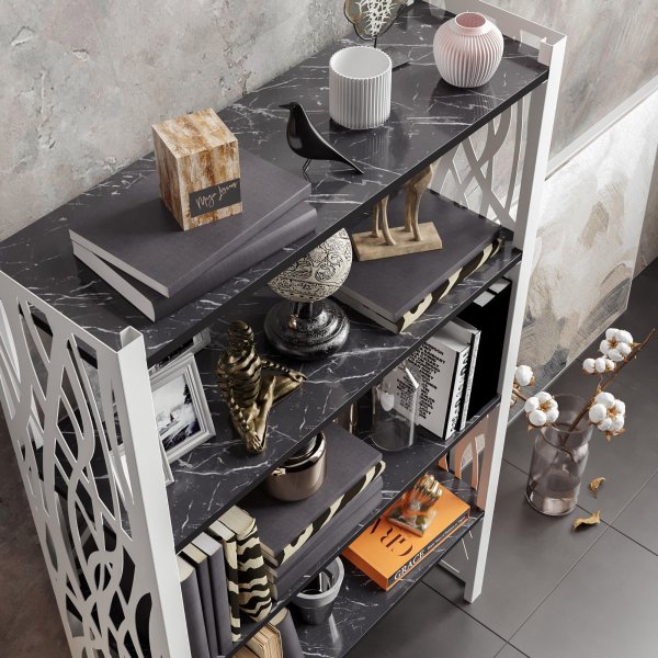 Merkel bokhylle - Hvit/svart Merkel bokhylle - Hvit/svart