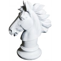 Dekorativt hestehode H 25 cm - Hvit