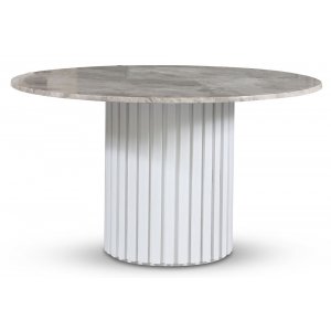 Empire spisebord - Slv diana marmor 130 cm / Hvit lamell trefot