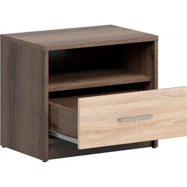 Nepo Plus nattbord - Mørk eik/Sonoma eik Nepo Plus nattbord - Mørk eik/Sonoma eik