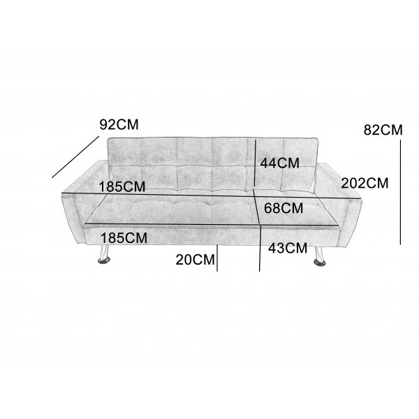 Sovesofa Visby - Beige stoff | 202 cm Sovesofa Visby - Beige stoff | 202 cm