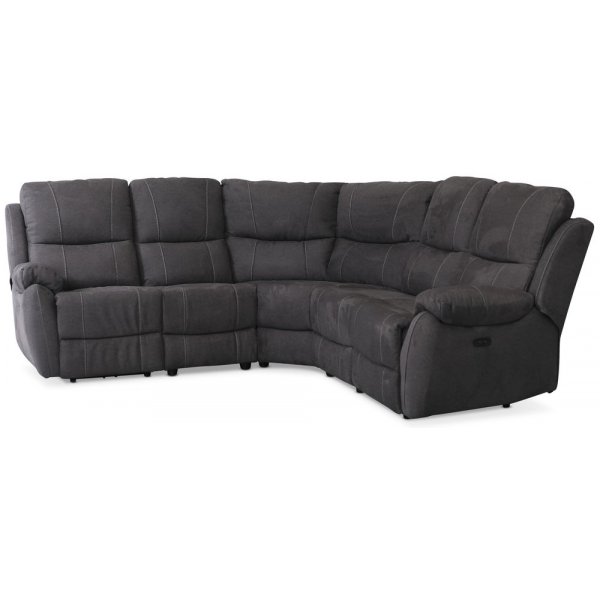 Boston recliner-hjrnesofa - 4-seter (el) i antrasitt mikrofiberstoff - Utgende modell