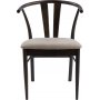 Jive brunbeiset spisestuestol med pute i beige boucl