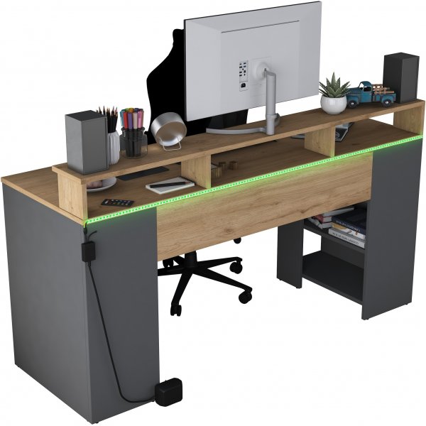 Ludanto skrivebord - Valnøtt/antrasitt Ludanto skrivebord - Valnøtt/antrasitt