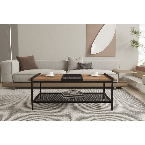 Mata salongbord 120 x 54 cm - Furu/sort Mata salongbord 120 x 54 cm - Furu/sort