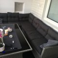 Kundebilde Davenport utegruppe med bord (kunstrotting) - Grå