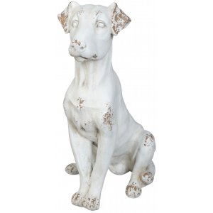 Hagekunst Statue sittende hund - H56 cm