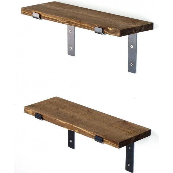 Lamba vegghylle 5 - Svart/valnøtt Lamba vegghylle 5 - Svart/valnøtt