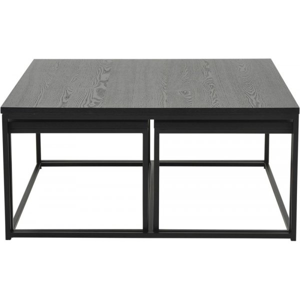 Natalie salongbord sett 90x90 | 85x44 cm - Sort