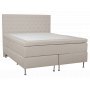 Seng med 5-soners lomme beige 160x200 cm