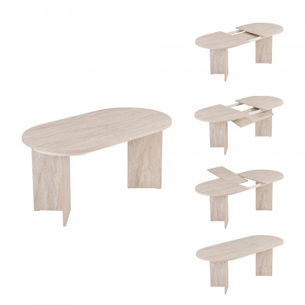 Uttrekkbart spisebord Sirell 160-200 cm - Travertin