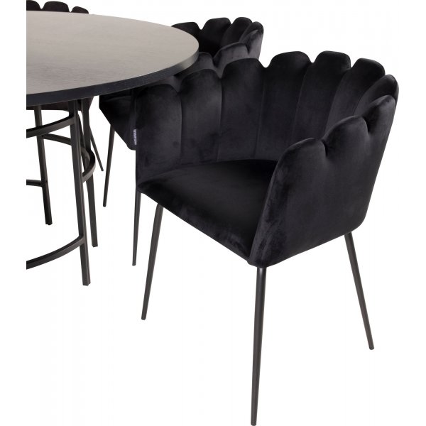 Halmstad karmstol - Svart