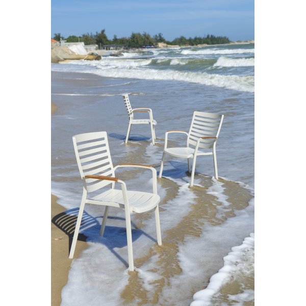 Portals spisegruppe 4 - Hvit/teak