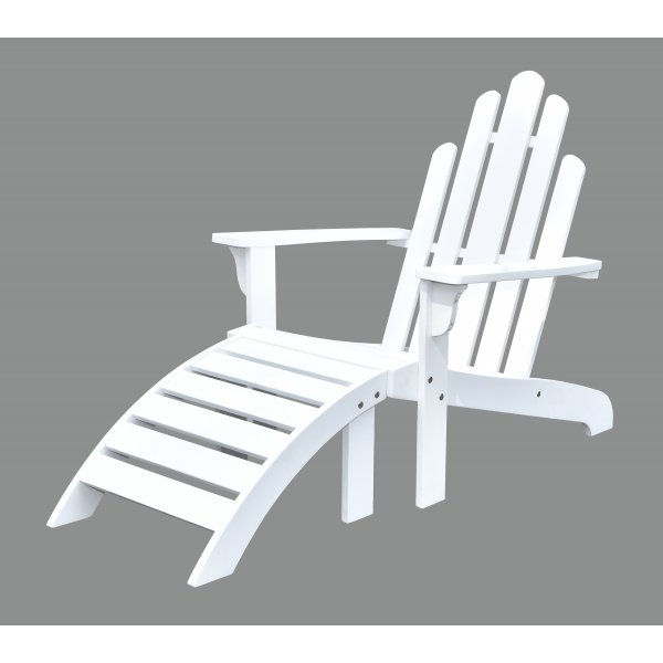 Newport solstol med fotskammel - hvit Newport solstol med fotskammel - hvit