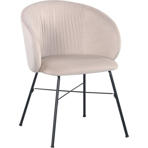 Sevilla karmstol - Beige (Flyel) / svart