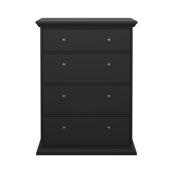 North kommode med 4 skuffer - Matt svart
