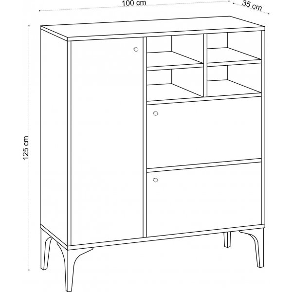 Ewa skjenk - Safir/eik
