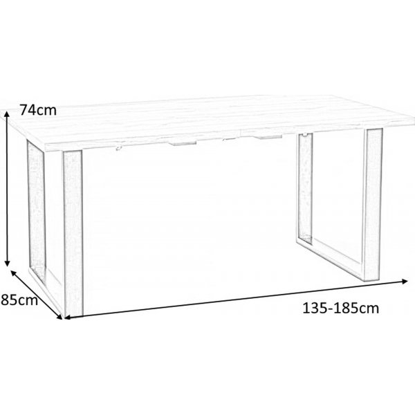Kasady spisebord 135-185 cm - Wotan eik/sort