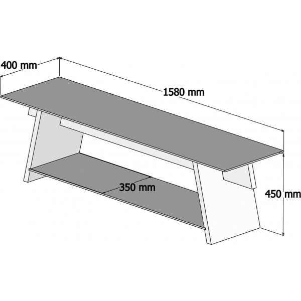 Twitch mediebenk - Valnøtt/svart Twitch mediebenk - Valnøtt/svart