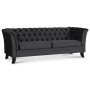 Chesterfield Liverpool 3-seter sofa - Antrasittgr flyel
