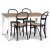Fårö spisegruppe; spisebord 140x90 cm - Hvit / oljet eik med 4 stk Danderyd No.16 stoler Svart