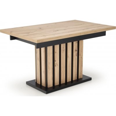 Lamello spisebord 130-180 x 80 cm - Artisan eik/svart