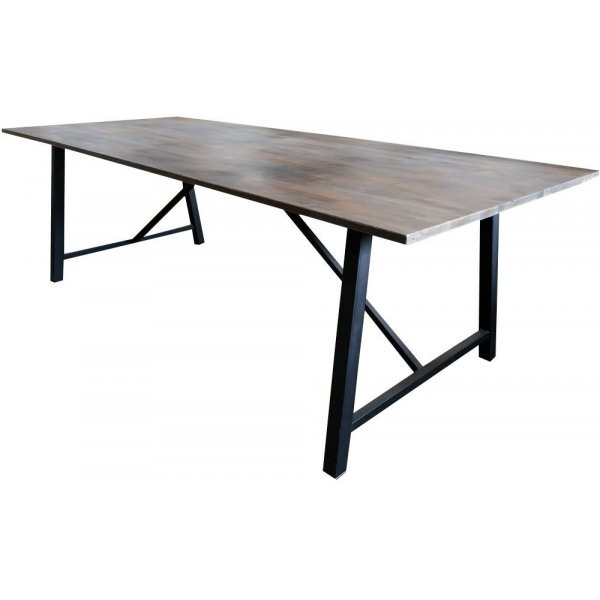 Spisebord Bohusln 250 cm - Svart / Mrk Teak