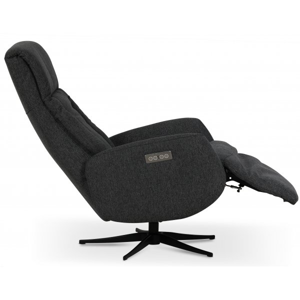 Marbäck lyx recliner- lenestol (2 el-motorer) innebygget fotskammel - Mørkegrått tøystoff Marbäck lyx recliner- lenestol (2 el-motorer) innebygget fotskammel - Mørkegrått tøystoff