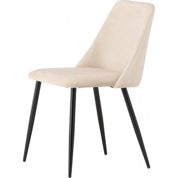 Natt spisestuestol - Beige fløyel/svart Natt spisestuestol - Beige fløyel/svart