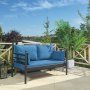 Manyas 2-seters utesofa - Svart/bl