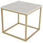 Accent sofabord 50 - Hvit marmor/messingfarget understell