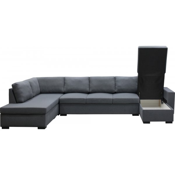 Solna mørkegrå vendbar U-sofa 367 cm + Møbelføtter Solna mørkegrå vendbar U-sofa 367 cm + Møbelføtter