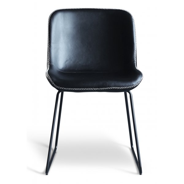 Texas spisegruppe med 8 Texas spisestoler Sort PU + Texas spisebord lys eik 200x100 cm