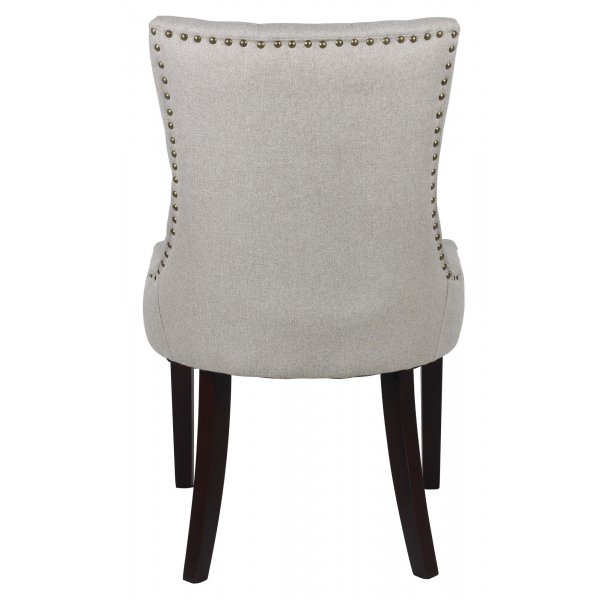 Tuva stol i beige stoff med sorte ben Tuva stol i beige stoff med sorte ben